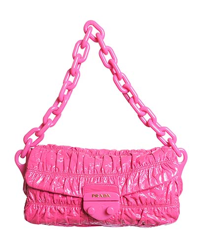 Vernice Gaufre Shoulder Bag, front view